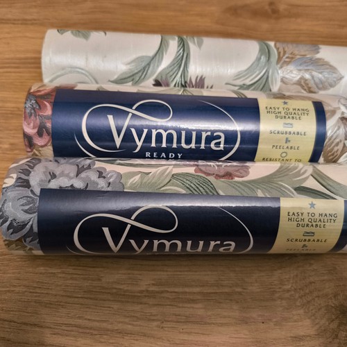 Vintage Vymura Vinyl Wallpaper x 3 Rolls ( One Opened ) - Picture 3 of 12