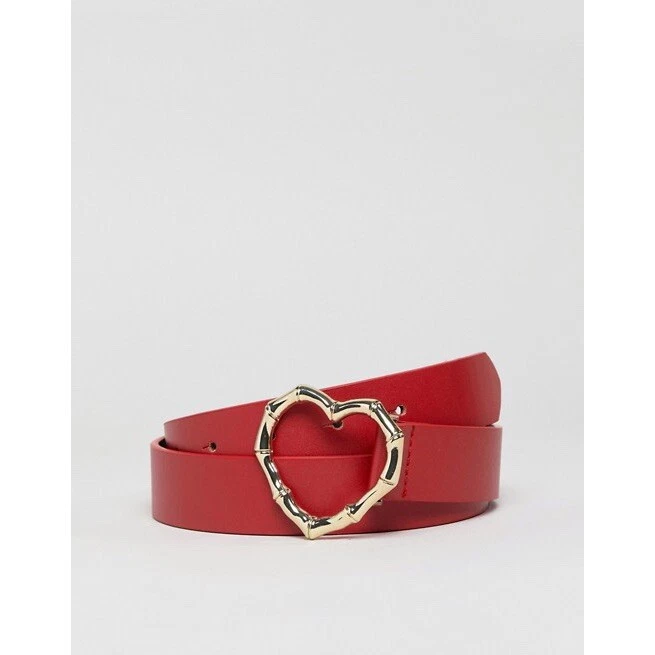 Asos Red Bamboo Heart Belt eBay