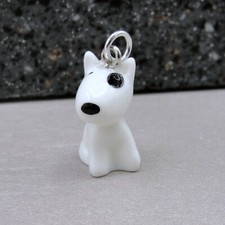 Bull Terrier Charm - White Spotted Dog Pendant - 3D Bull Terrier Charm Jewelry