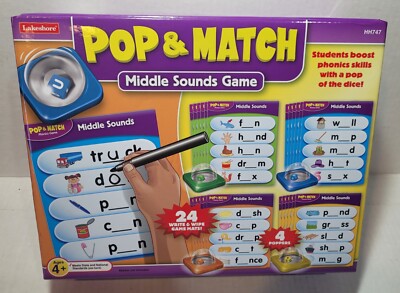 Lakeshore Pop & Match Beginning Middle Sounds Reading Learning Home School