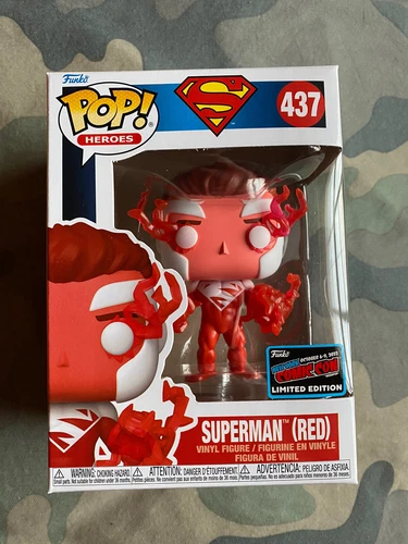 Funko Pop! DC Heroes Superman Red #437 NYCC 2022 Official Con Sticker W/ Protect