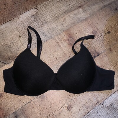 BEBE Black Push Up Strappy 36B Bra Full Figure 222