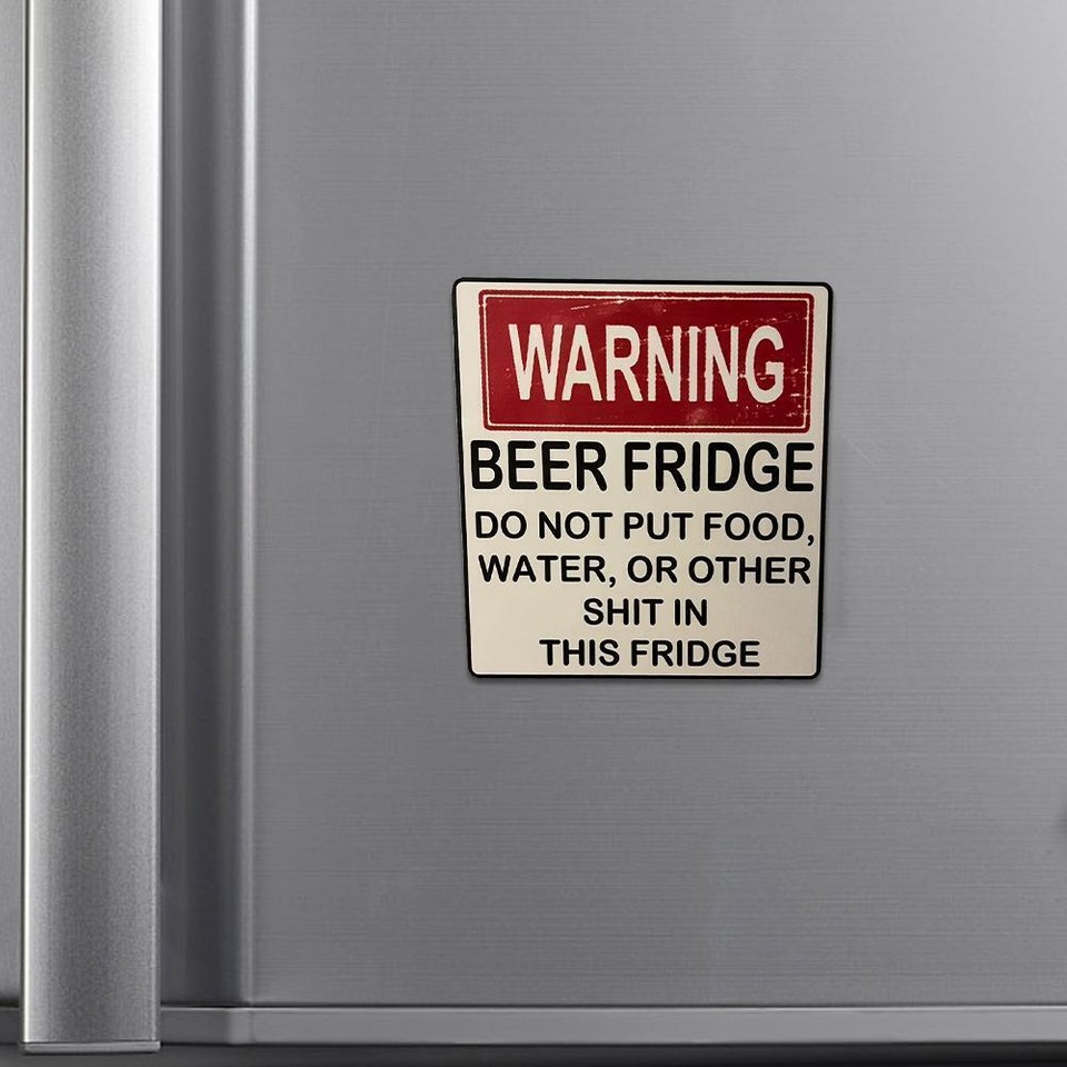 WARNING BEER FRIDGE NOVELTY, GIFT, BEER, HOME ` FRIDGE
