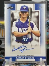 Nathan Stevens 2018 Perfect Game All American Leaf Blue Nike Auto 3/3 HE 1L