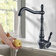 Oil Rubbed Bronze Bathroom Kitchen Basin Faucet Single Handle Sink Mixer Tap