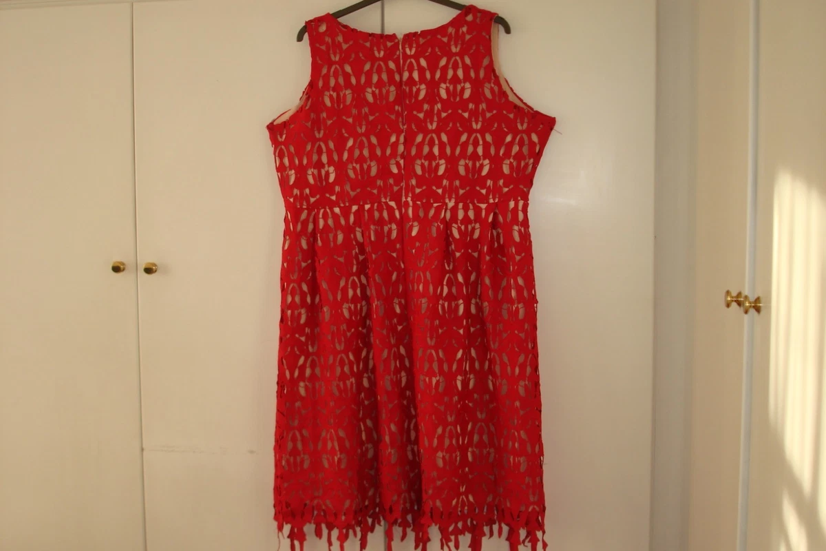 Simply be sales red lace dress