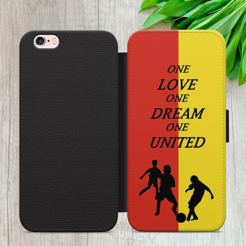 MANCHESTER FOOTBALL FAN FLIP WALLET PHONE CASE COVER FOR IPHONE SAMSUNG GOOGLE - Image 2 of 4