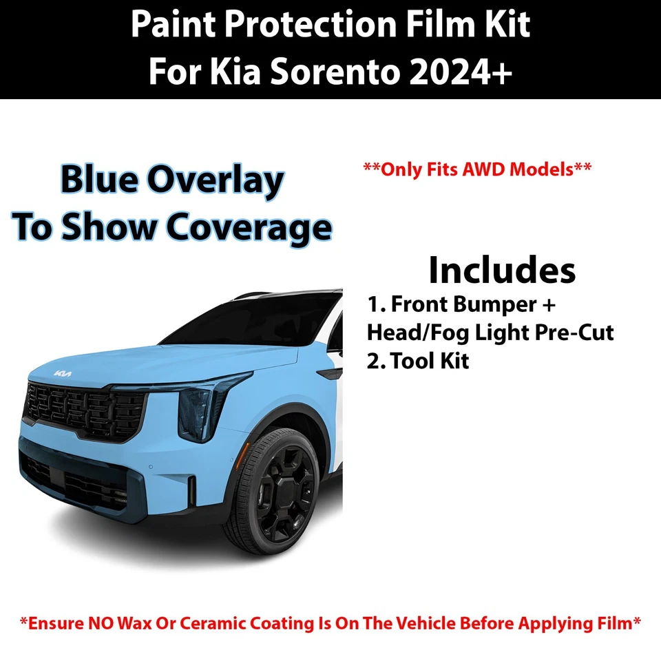 Kit de sujetador transparente de película de protección de pintura precortada PPF para Kia Sorento 2024+ Foto 2 de 4