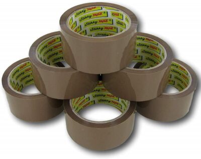 STRONG BROWN PARCEL PACKING PACKAGING TAPE SELLOTAPE CARTON