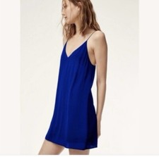 Wilfred Free Women’s Royal Blue Slip Mini Dress Aritzia Sz XS