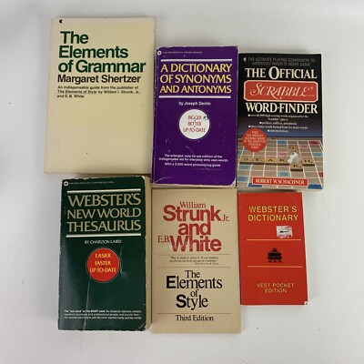 Lot of 6 English/Word Guides Paperback Books: The Offical Scrabble Word-Finder,