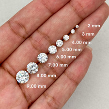 D White Moissanite Excellent Round Shape D VVS1 Calibrated Size Loose Gemstone