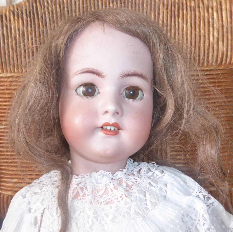 Simon Halbig Muñeca Boca Abierta Cabeza Porcelana Tamaño 73cm Muñeca Antigua - Imagen 2 de 4