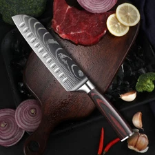 Nakiri Knife Kitchen Chef's Knife Japanese Damascus Stainless Steel Meat Cleaver
