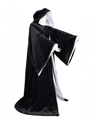 LuckyMjmy Velvet Wizard Robe with Satin Lined Hood and Sleeves - Picture 3 of 130