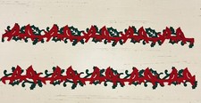 Christmas Cardinal And Holly 12  Layered Die Cut Cardstock Scrapbook Border