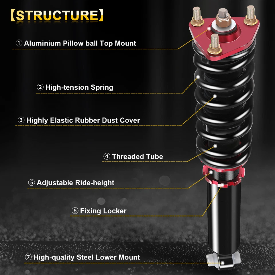 For 2006-2013 Lexus IS250 IS350 RWD Coilovers Suspension Shocks Kits Adj Height - Image 2 of 4
