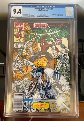 Amazing Spider-Man #360 Carnage 1st appearance CGC 9.4 White Pages 1992