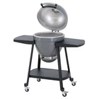 Sunjoy 20IN Egg-shaped Grill with Pizza Plate, Grey