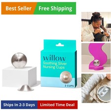 Silver Nursing Cups, 2 Pack, Breastfeeding Nipple Covers for Protection  BPA...