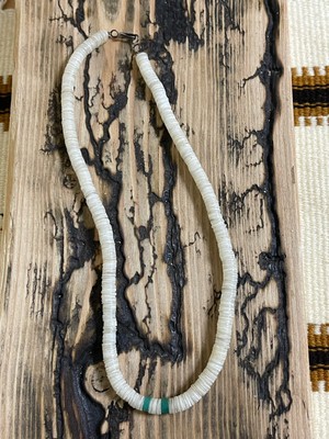 Rare VINTAGE Beaded Necklace Santo Domingo Pueblo Native American Sterling NOS