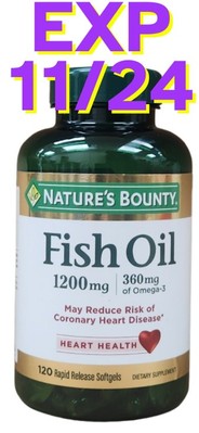 Nature's Bounty Fish Oil , Omega 3, 1200 Mg, 120 Count SEE PICS FOR DATE
