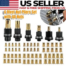 66 Piece Rivet Nut Tool Kit Includes Mandrel Heads and Galvanized For Nuts