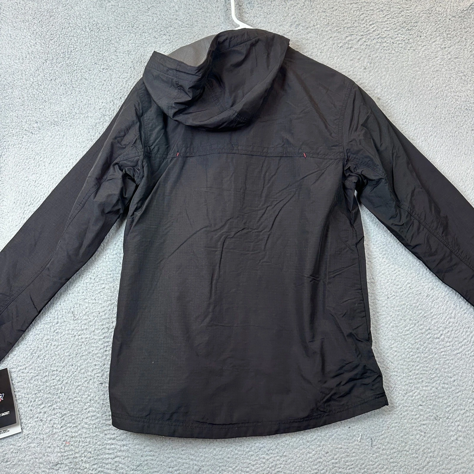NEW Dickies Ripstop Utility Jacket Mens Medium Black Water Resistant Hooded Logo image 2