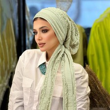 Muslim Women Ruffle Hjiab Hat Turban Head Cover Cap Bonnet Cancer Hair Loss Caps