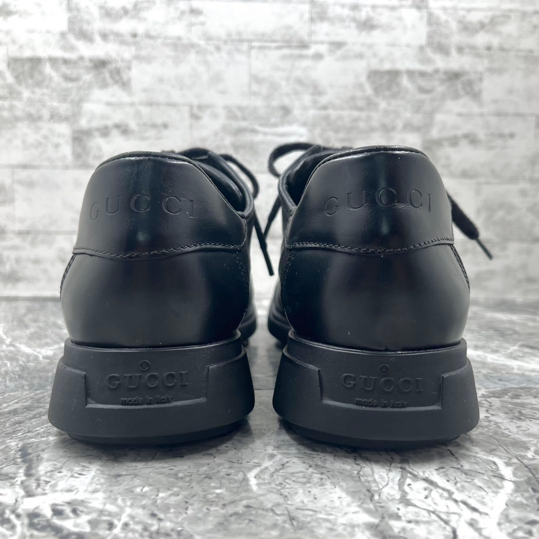 Auth Gucci Leather Sherry Line Lace Up Low cut Sneakers Black EU38 US8 UK5 Women thumbnail 14