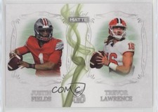 2021 MATTE Dueling Guns White - Green Smoke Justin Fields Trevor Lawrence 0ps8