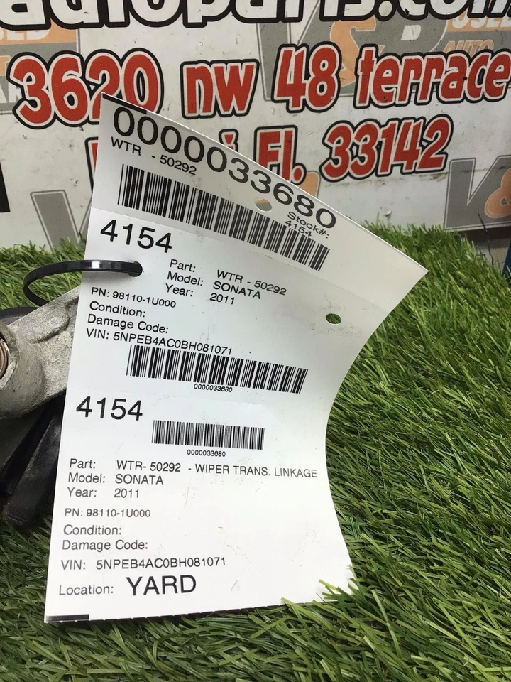 ✅ 2011 HYUNDAI SONATA Wiper Trans Trans Motor Linkage Pn: 98110-1U000 OEM - Image 4 of 4