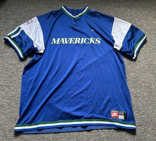 Vintage 90s Dallas Mavericks Nike NBA Authentics Shooting Warm Up Shirt XXL