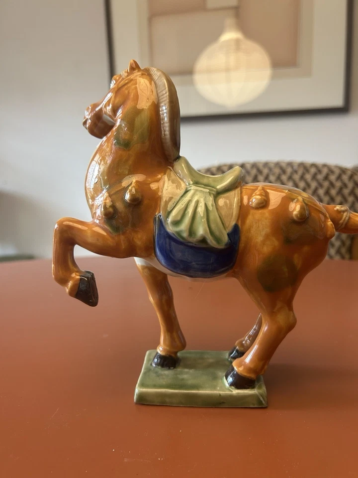 Vintage Chinese Tang Dynasty Ceramic Horse Figurine Statue - Image 3 of 4