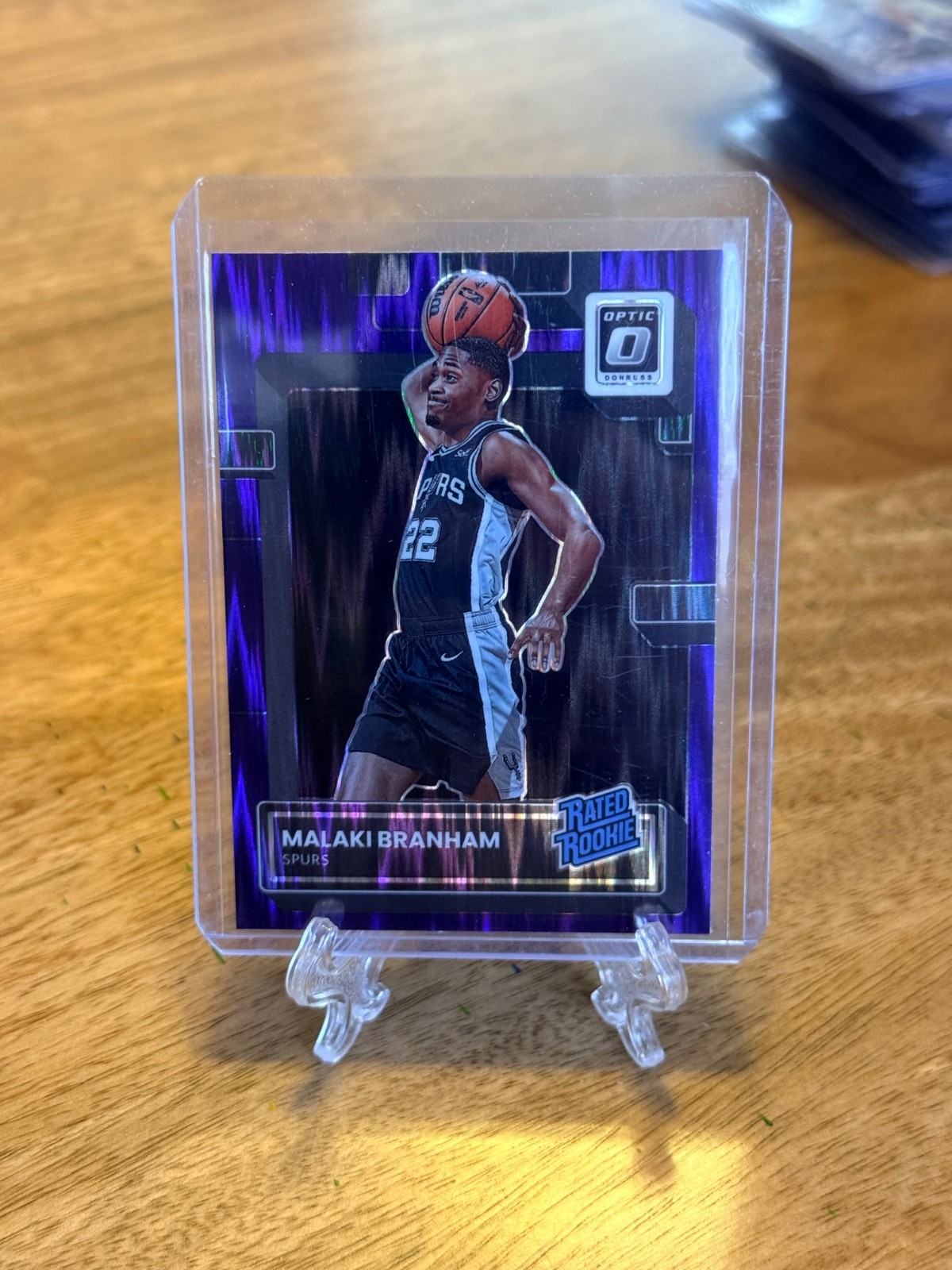 2022-23 Donruss Optic Rated Rookie Purple Shock #222 Malaki Branham Spurs