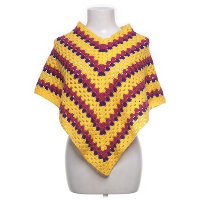 Made By Sanni, Poncho, Größe: XS, Gelb/Lila, Chevron, Damen #Rrk