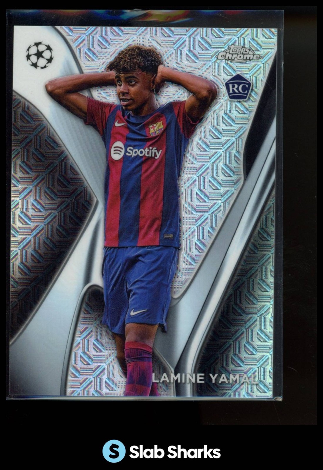 2023 TOPPS UEFA CLUB COMPETITIONS #MJ-9 LAMINE YAMAL MOJO CHROME RC ROOKIE