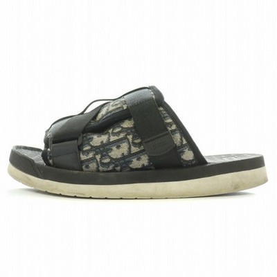 Dior Alpha Slide Sandals Thick Bottom Jacquard Logo 41 Black