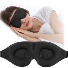 Sleep Mask for Side Sleeper, Light Blocking Sleeping Eye Mask for Women Black
