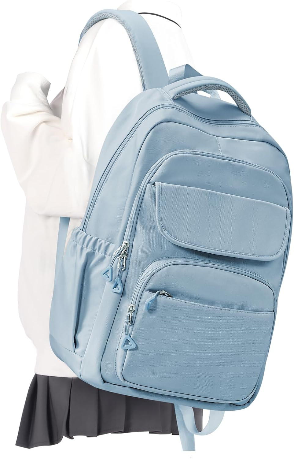 Cute School Backpack for Teens Boys & Girls Waterproof Multi-Pocket Blue