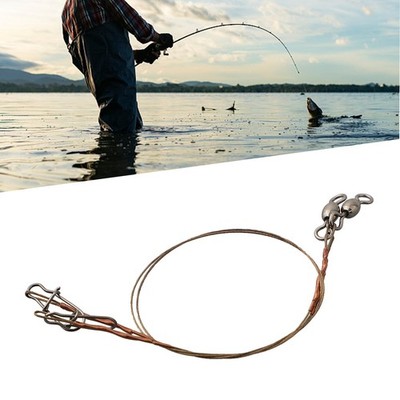 2pcs Fishing Stainless Steel Leader Wire With Swivels & Snap Wire Leadcore Leash