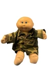 VTG 1978 1982 Cabbage Patch Kid Bald Boy Male Doll Camo Outfit Blue Eyes HTF