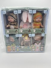 6 Sets 4 Inch Dolls Mini Reborn Baby Dolls with Animal Clothes Realistic Babies