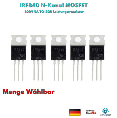 IRF840 N-Kanal MOSFET 500V 8A TO-220 Leistungstransistor Menge wählbar