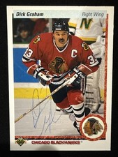 1990-91 Upper Deck Dirk Graham Signed Card 131 Blackhawks Autograph Auto