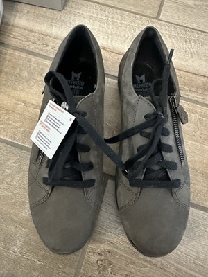 Mephisto Mobils Camilia Gray Bucksoft Leather Sneakers Women s US 8 EU 5.5 NIB