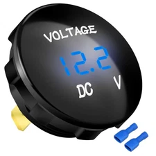 DaierTek DC 12V 24V Display Automotive Replacement Voltmeter Gauge, 12 Volt 2...