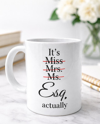 Lawyer Coffee Mug Esq Funny Gift for Attorney Women Office Cup With Box
