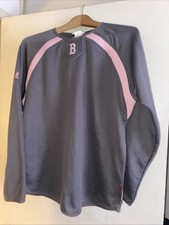 Boston Red Sox Pink 2008 Therma Base Sweatshirt MLB Breast Cancer Awareness L