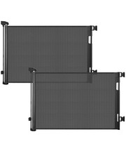 2-Pack BLACK Retractable Baby Gates 33 x 55 Mesh Safety Gate for Stairs Pets
